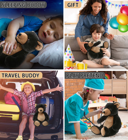 SUPER-SOFT PLUSH - BLACK BEAR 9"