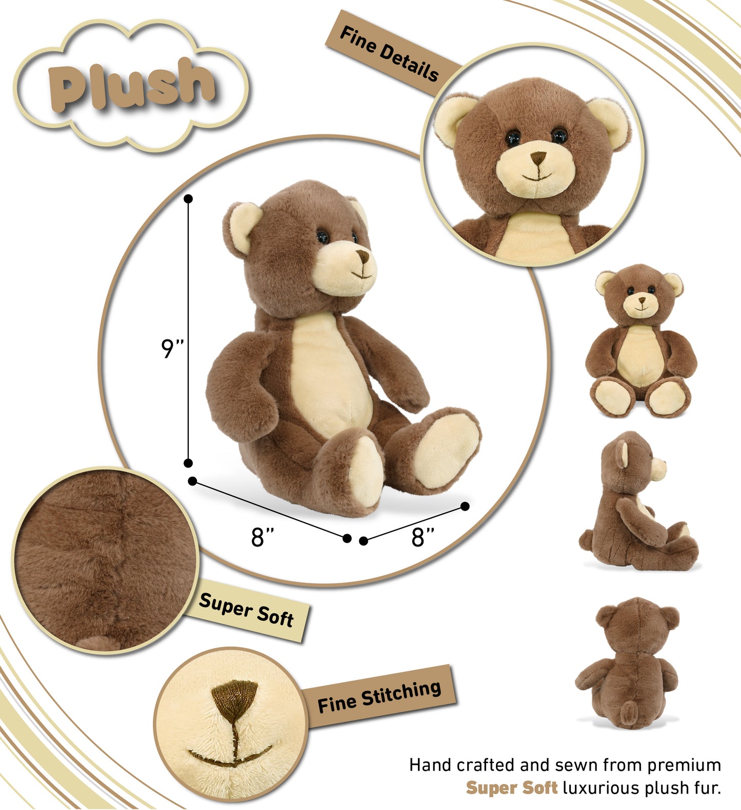 SUPER-SOFT PLUSH - BROWN BEAR 10"