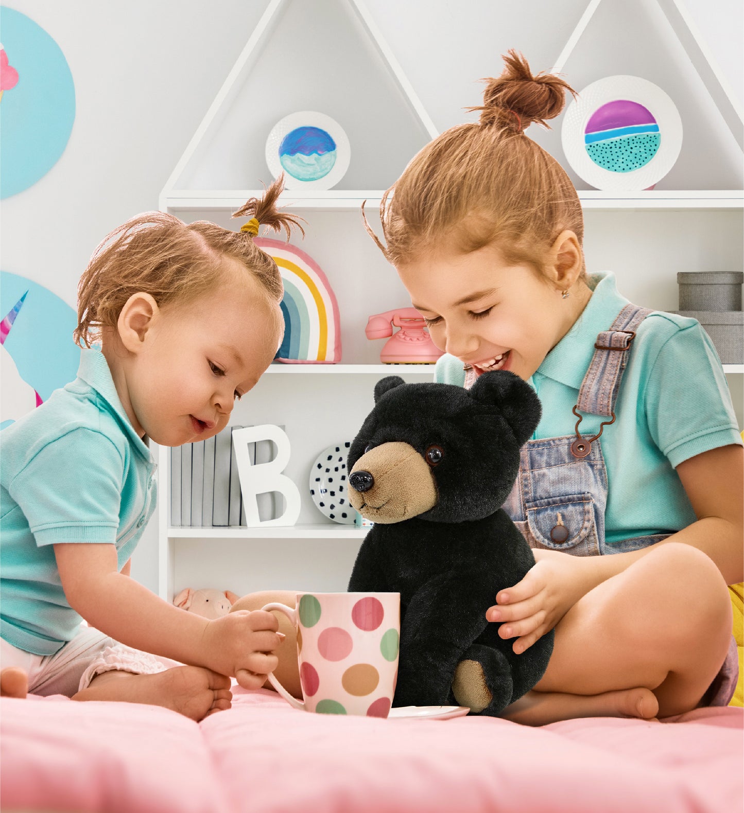 SUPER-SOFT PLUSH - FLOPPY BLACK BEAR 9"