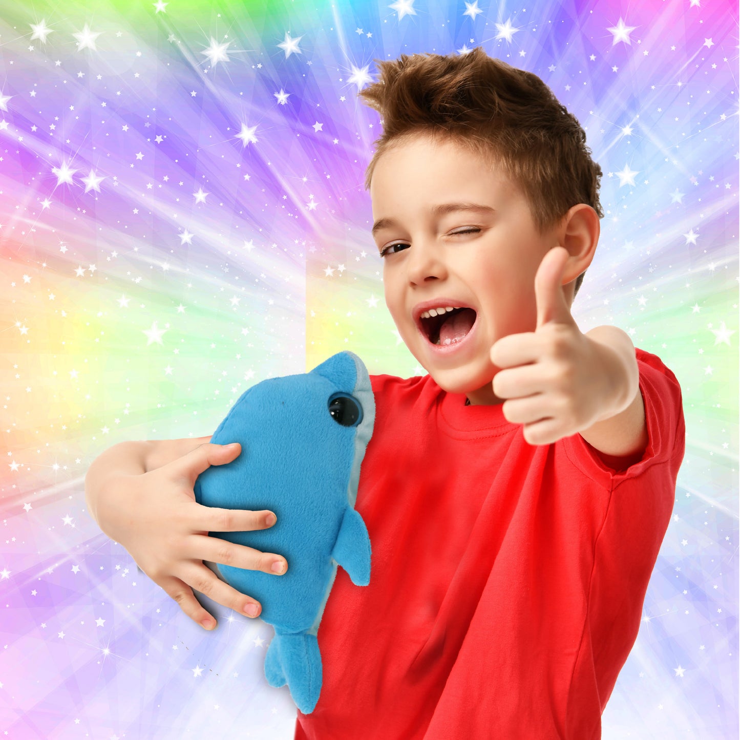 BIG EYE 6" PLUSH - DOLPHIN