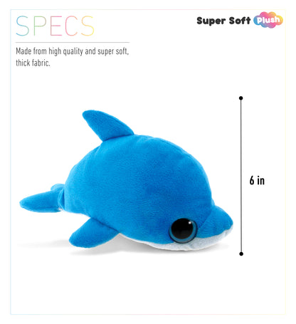 BIG EYE 6" PLUSH - DOLPHIN