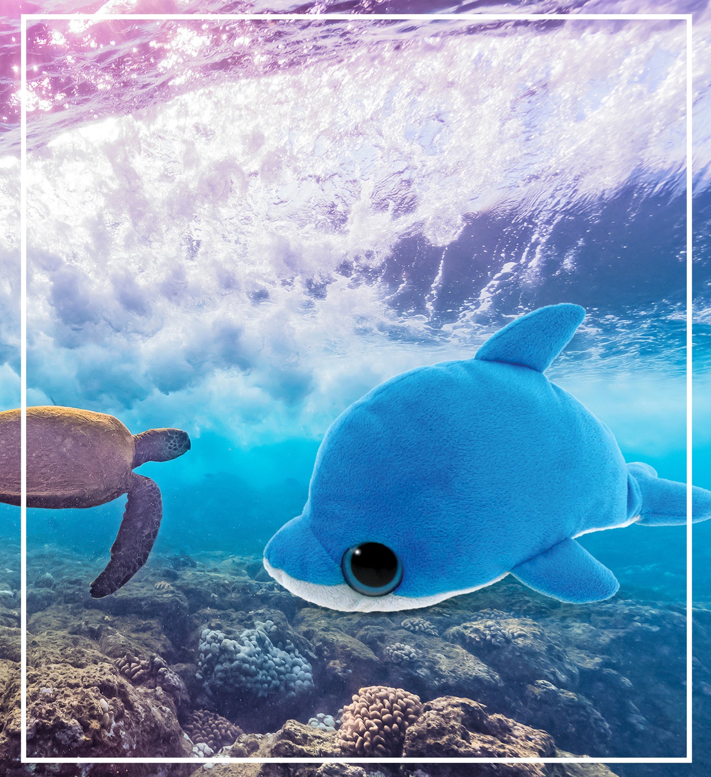 BIG EYE 6" PLUSH - DOLPHIN