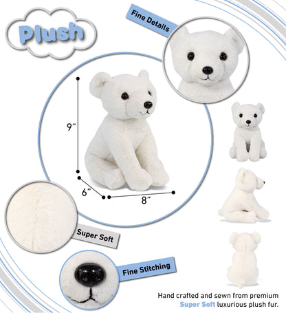 SUPER-SOFT PLUSH - FLOPPY POLAR BEAR 9"