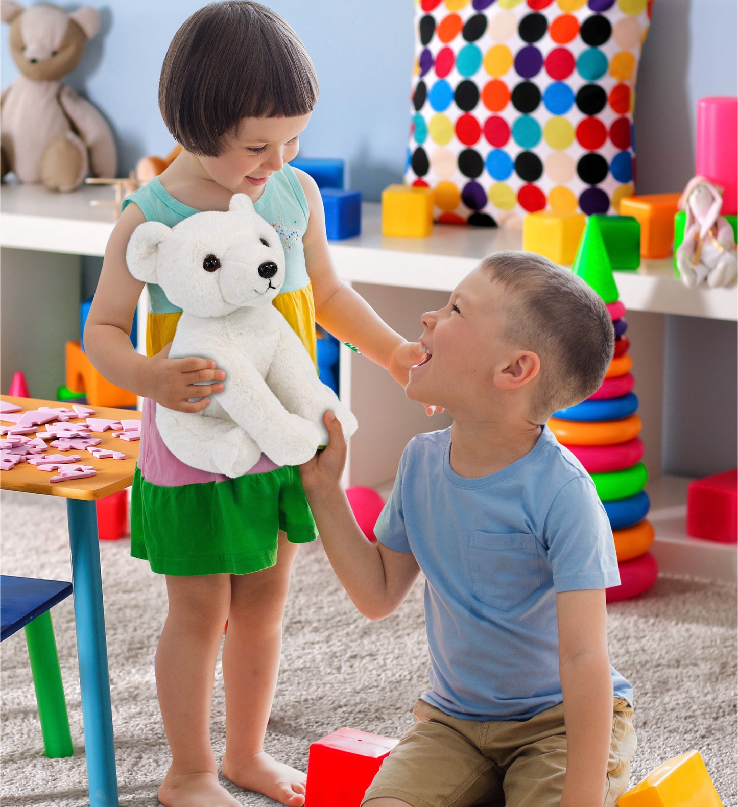SUPER-SOFT PLUSH - FLOPPY POLAR BEAR 9"