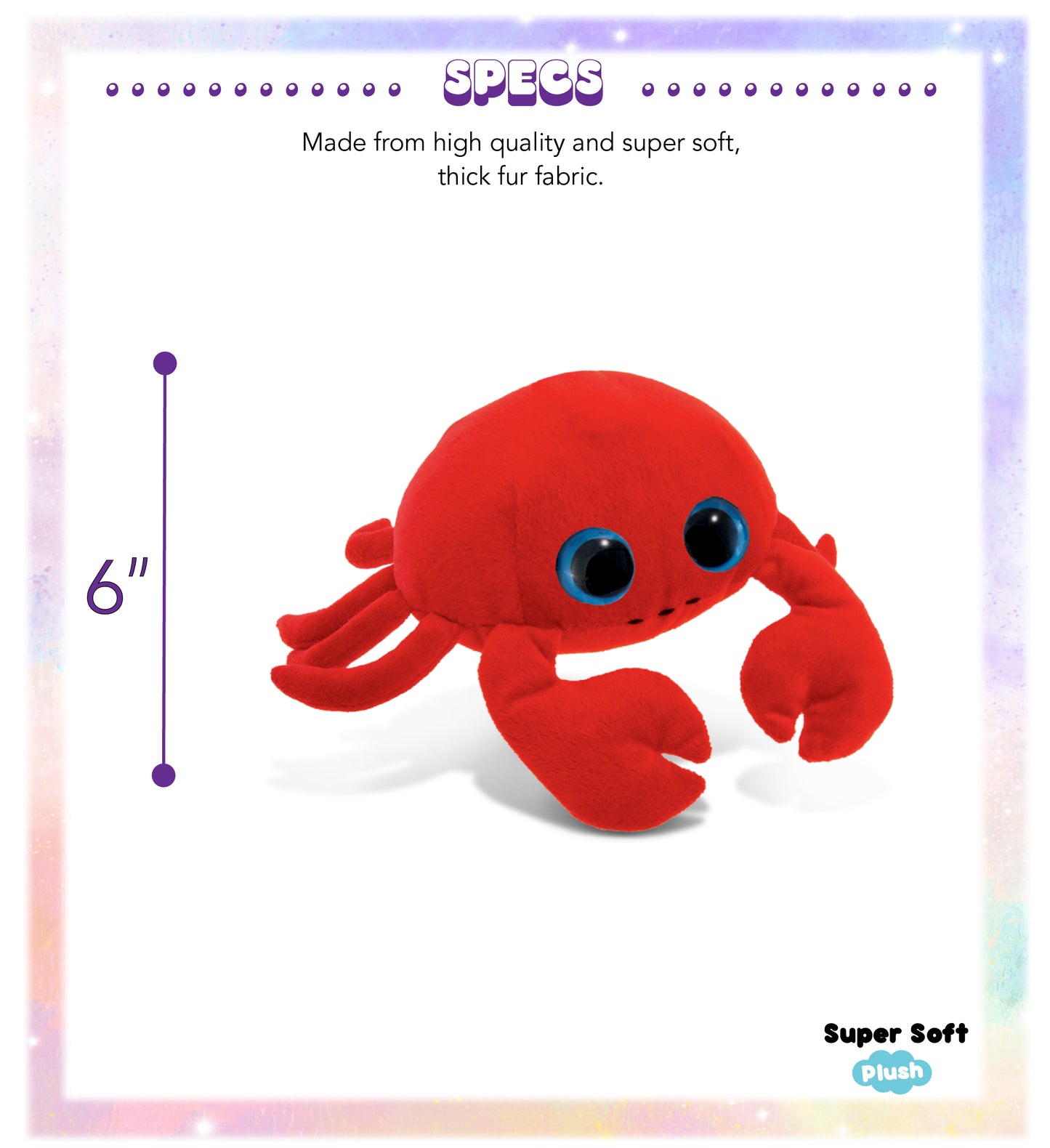 BIG EYE 6" PLUSH - RED CRAB