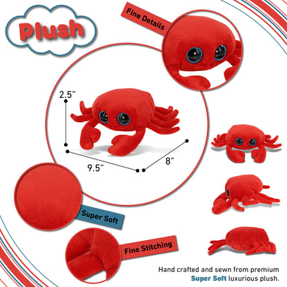 BIG EYE 6" PLUSH - RED CRAB