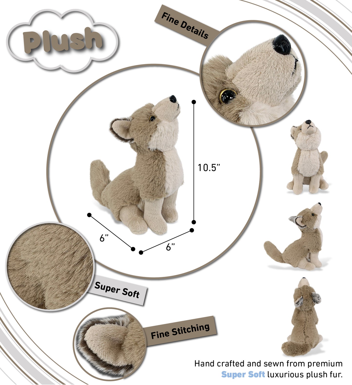 SUPER-SOFT PLUSH - HOWLING WOLF 10.5"
