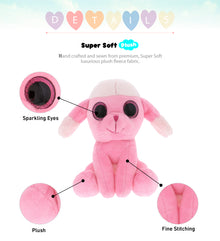 SPARKLE EYES PLUSH - SMALL PINK POODLE DOG