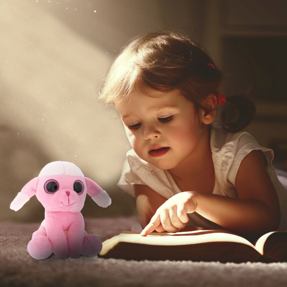 SPARKLE EYES PLUSH - SMALL PINK POODLE DOG