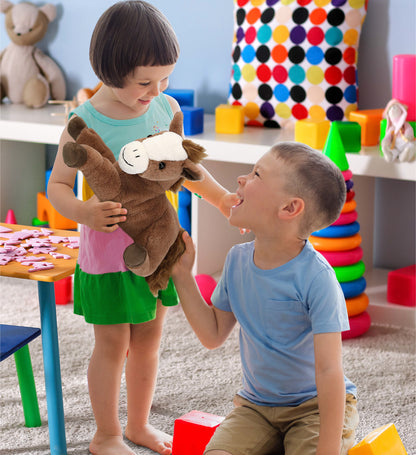 SUPER-SOFT PLUSH - LAYING BROWN HORSE 12"