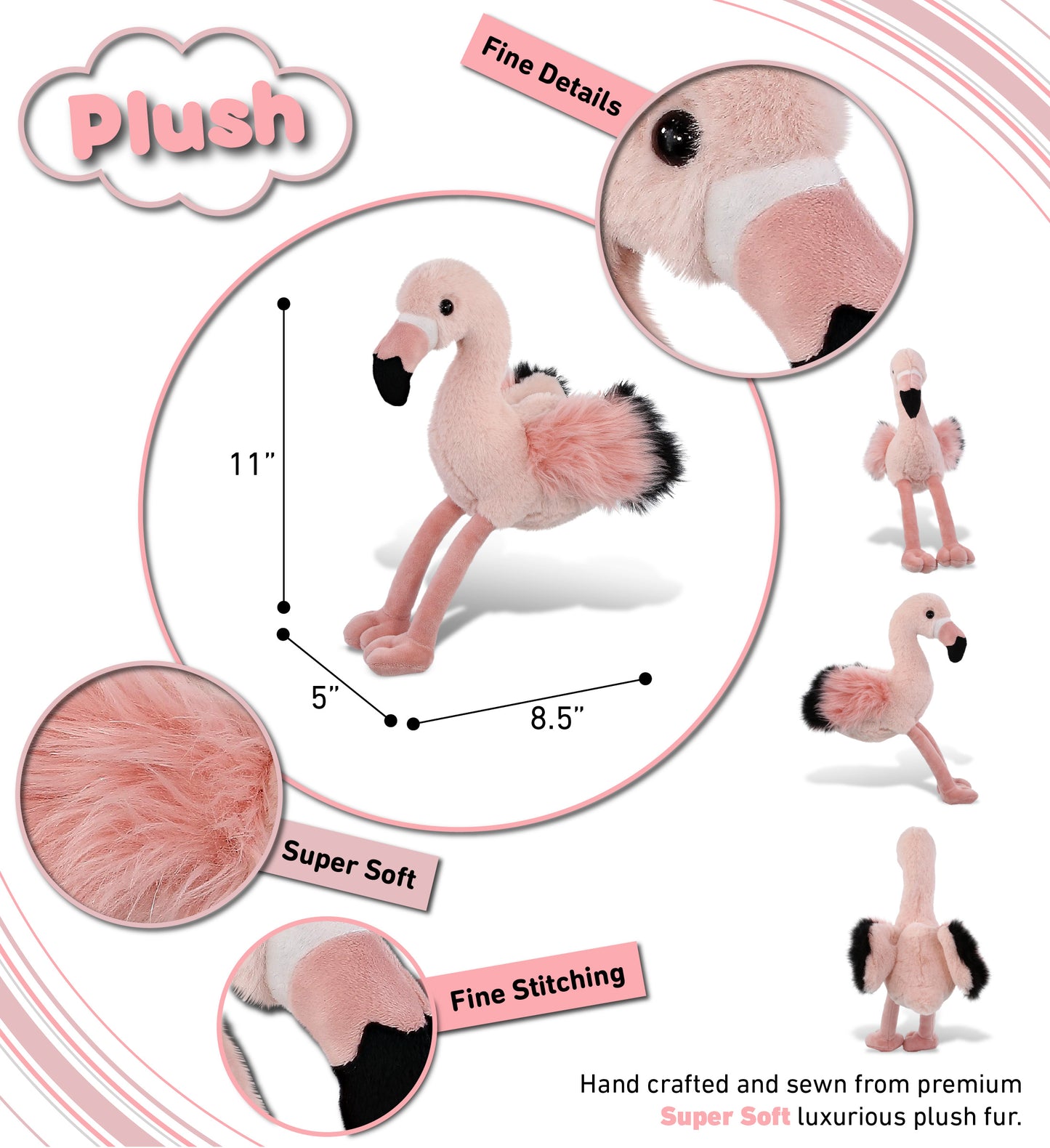 SUPER-SOFT PLUSH - ROSE FLAMINGO 8.5"