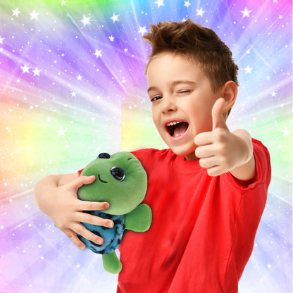 BIG EYE 6" PLUSH - BLUE SHELL SEA TURTLE