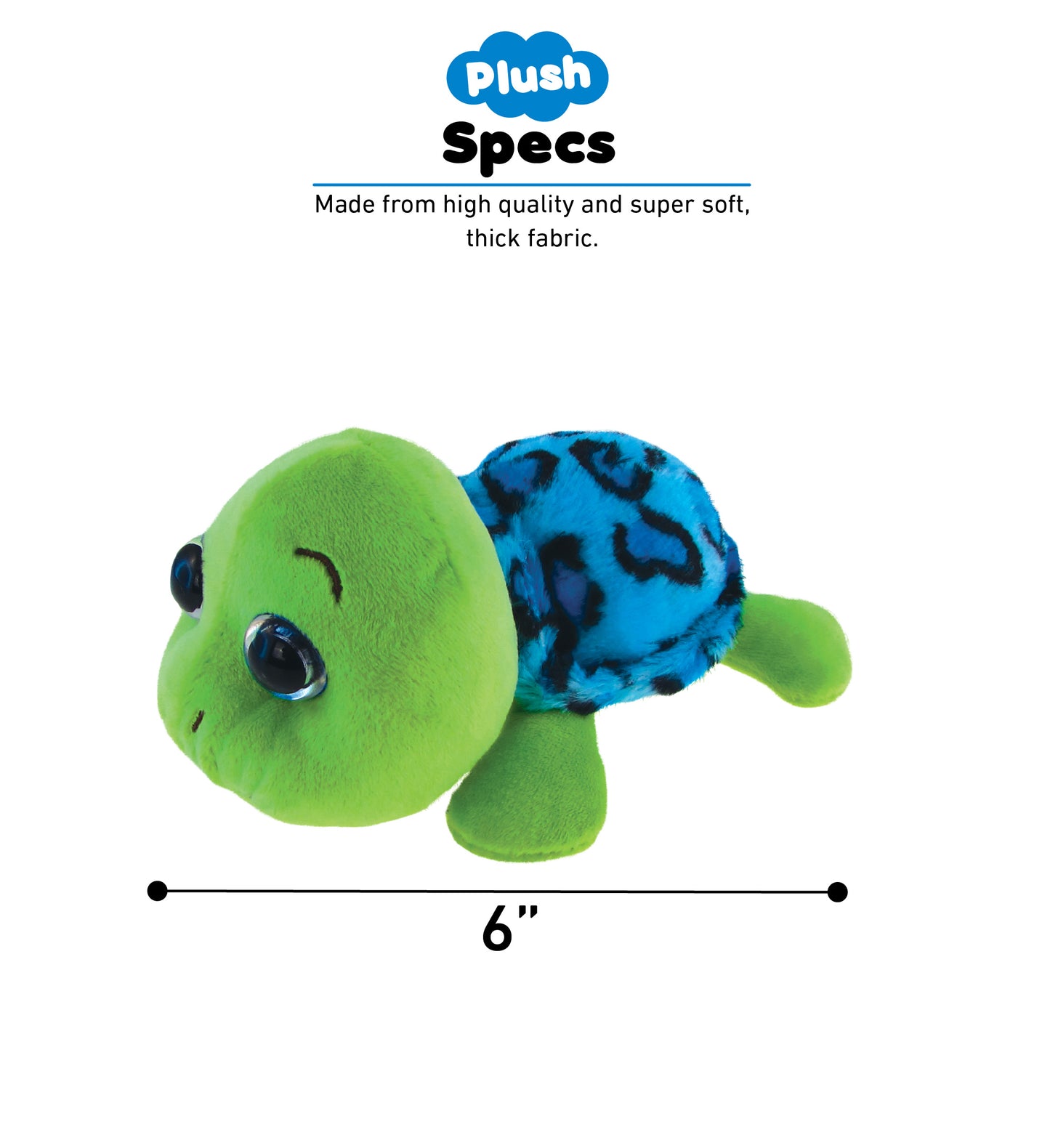 BIG EYE 6" PLUSH - BLUE SHELL SEA TURTLE