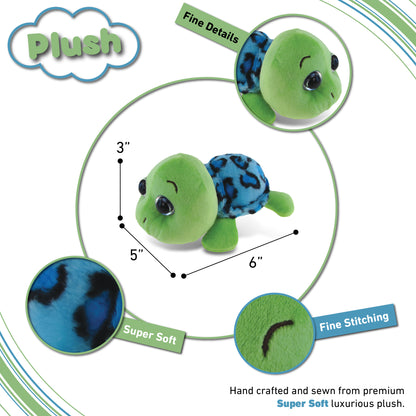 BIG EYE 6" PLUSH - BLUE SHELL SEA TURTLE