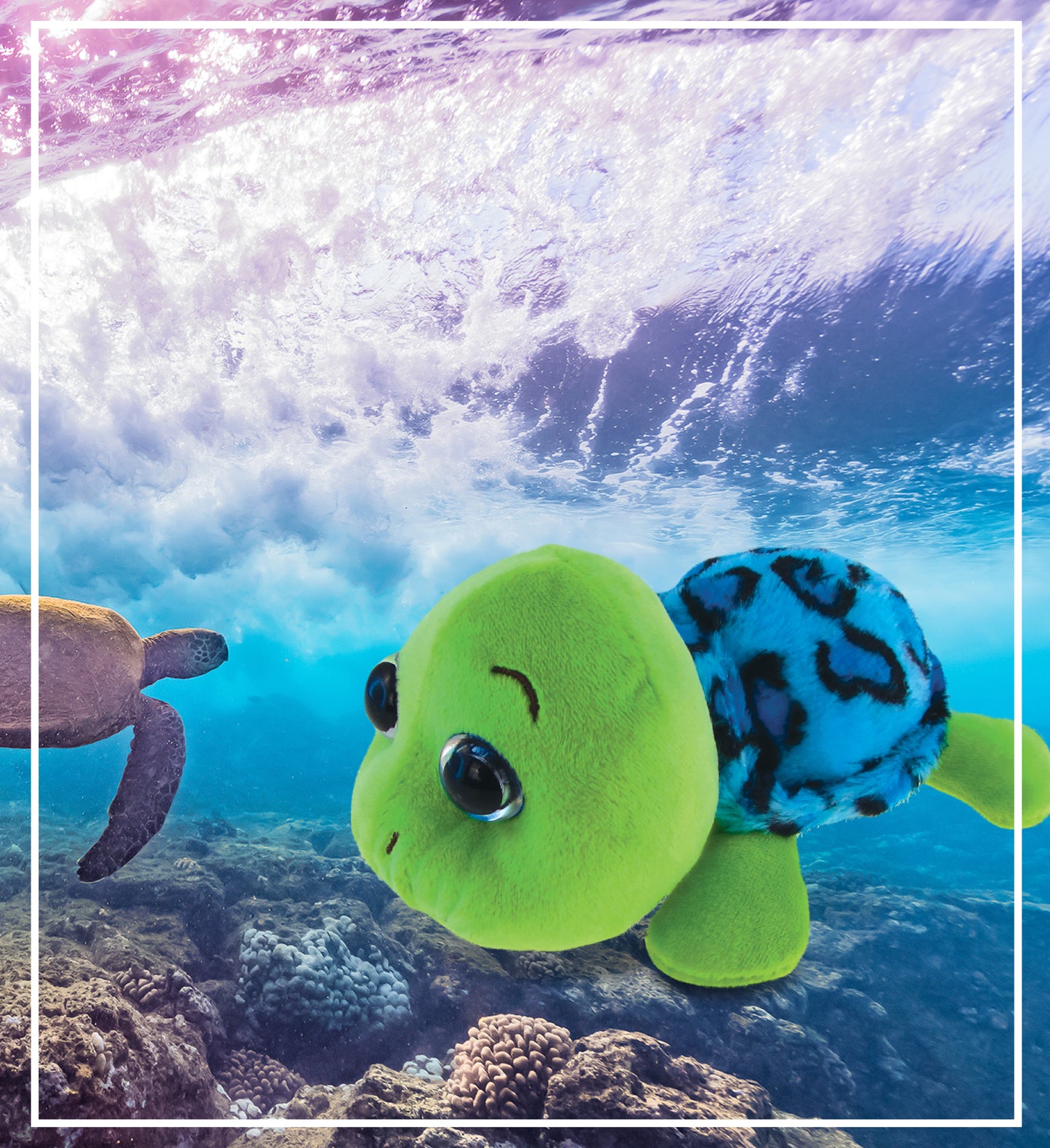 BIG EYE 6" PLUSH - BLUE SHELL SEA TURTLE