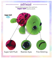 BIG EYE 6" PLUSH - PINK SHELL SEA TURTLE