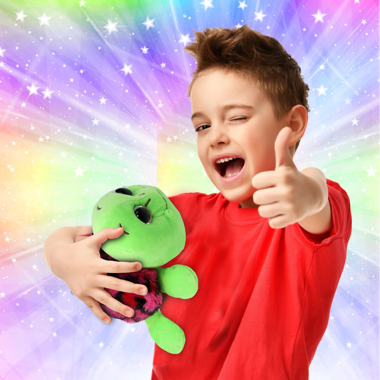 BIG EYE 6" PLUSH - PINK SHELL SEA TURTLE
