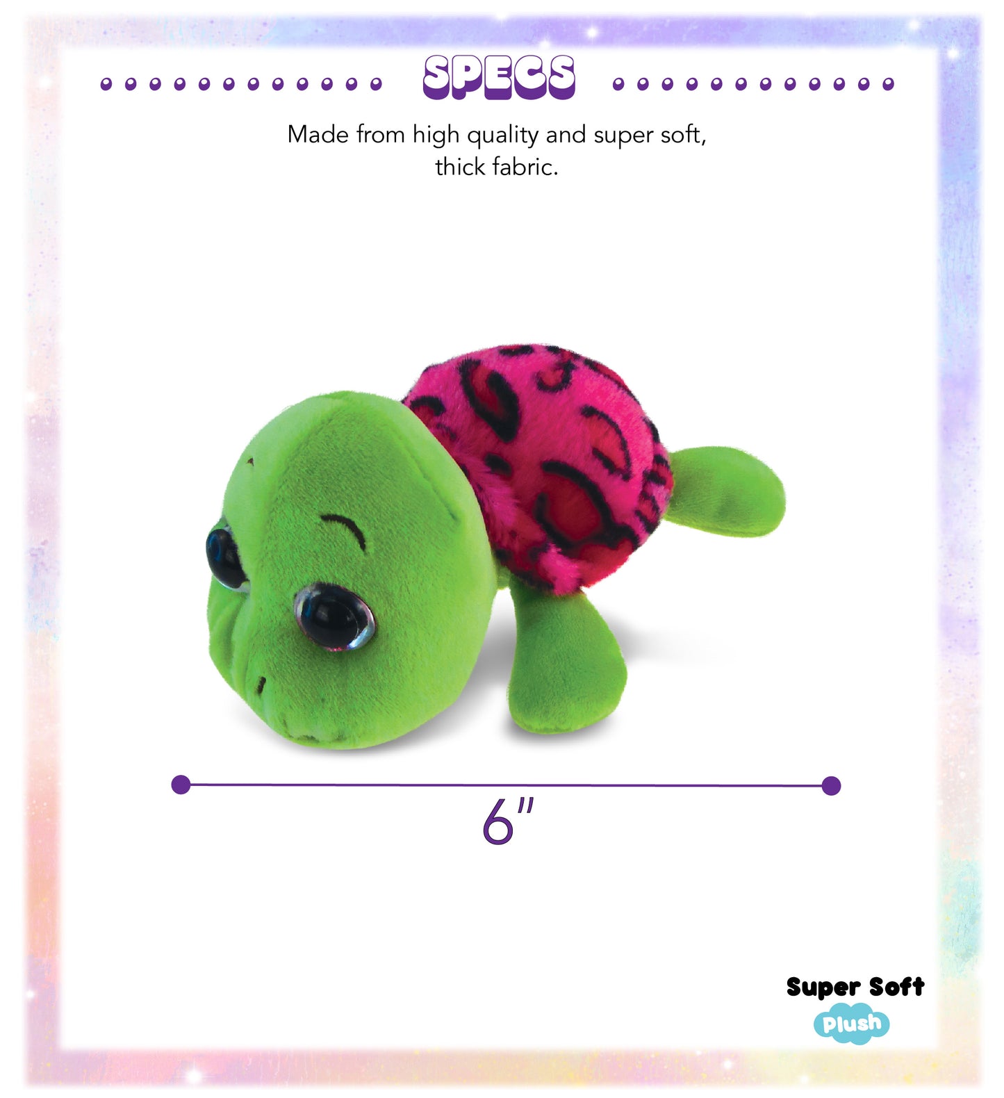BIG EYE 6" PLUSH - PINK SHELL SEA TURTLE