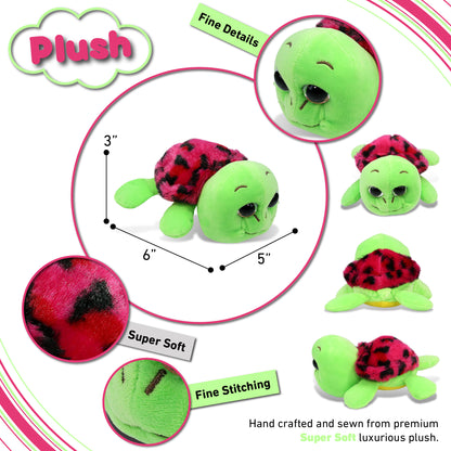 BIG EYE 6" PLUSH - PINK SHELL SEA TURTLE
