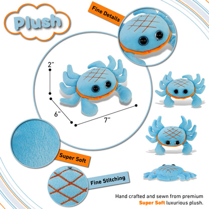 BIG EYE 6" PLUSH - BLUE CRAB