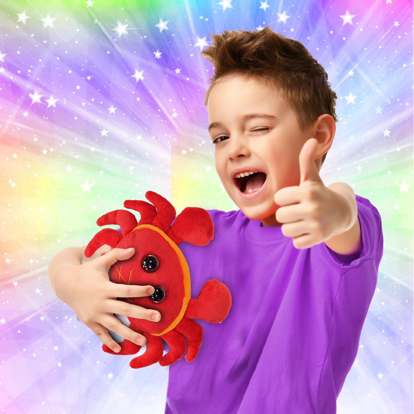 BIG EYE 6" PLUSH - RED CRAB