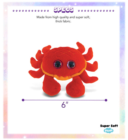 BIG EYE 6" PLUSH - RED CRAB