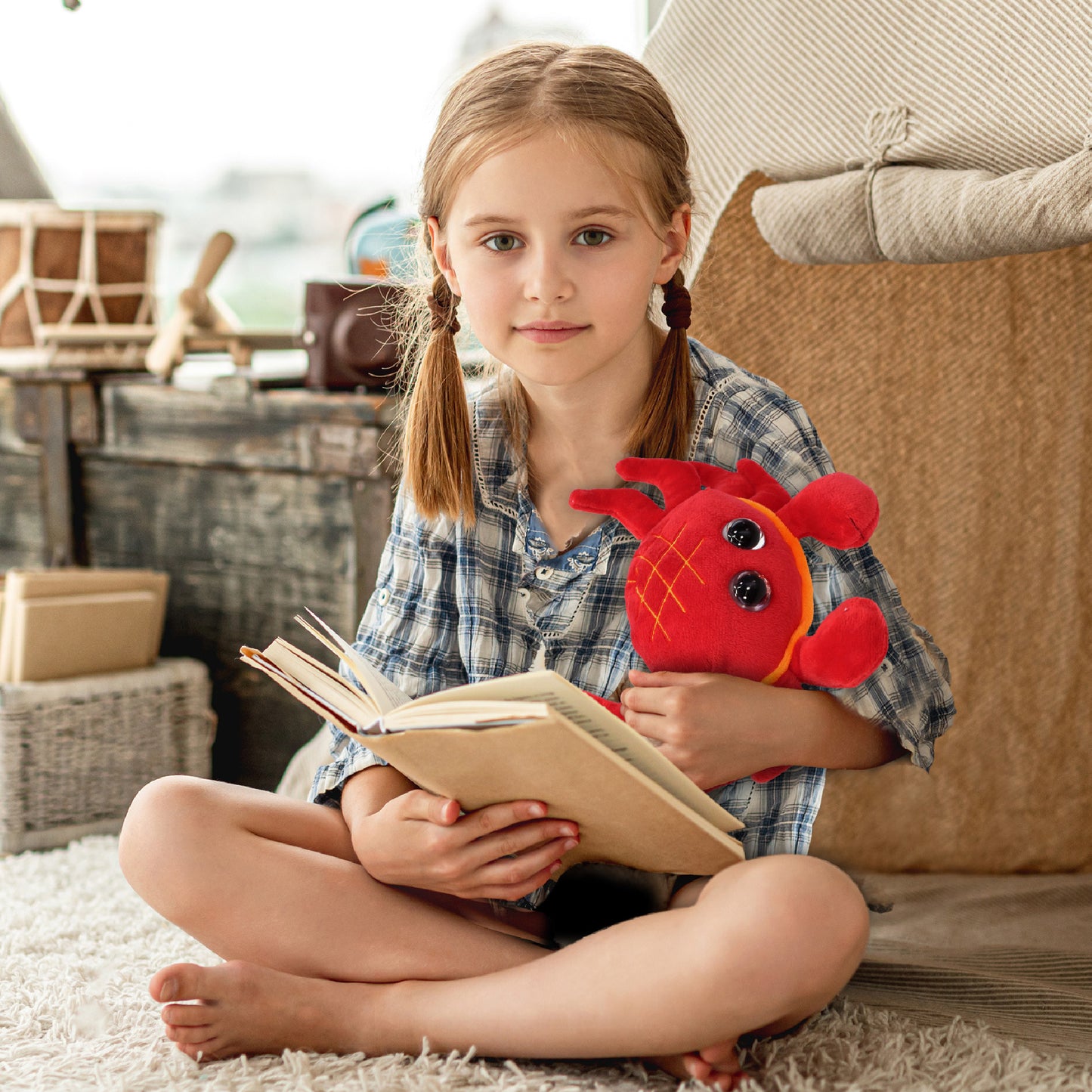 BIG EYE 6" PLUSH - RED CRAB