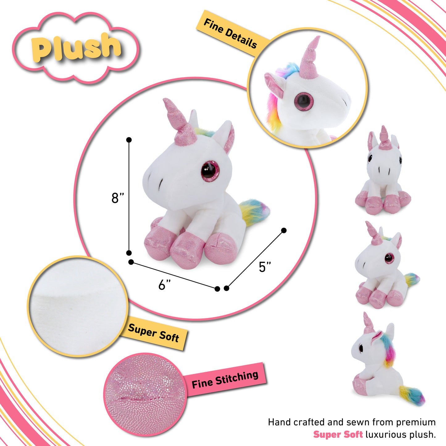 SPARKLE EYES PLUSH - WHITE UNICORN