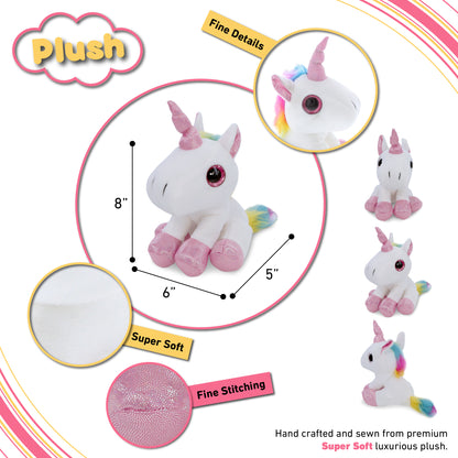 SPARKLE EYES PLUSH - WHITE UNICORN