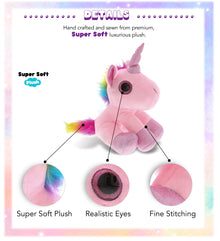 SPARKLE EYES PLUSH - PINK UNICORN