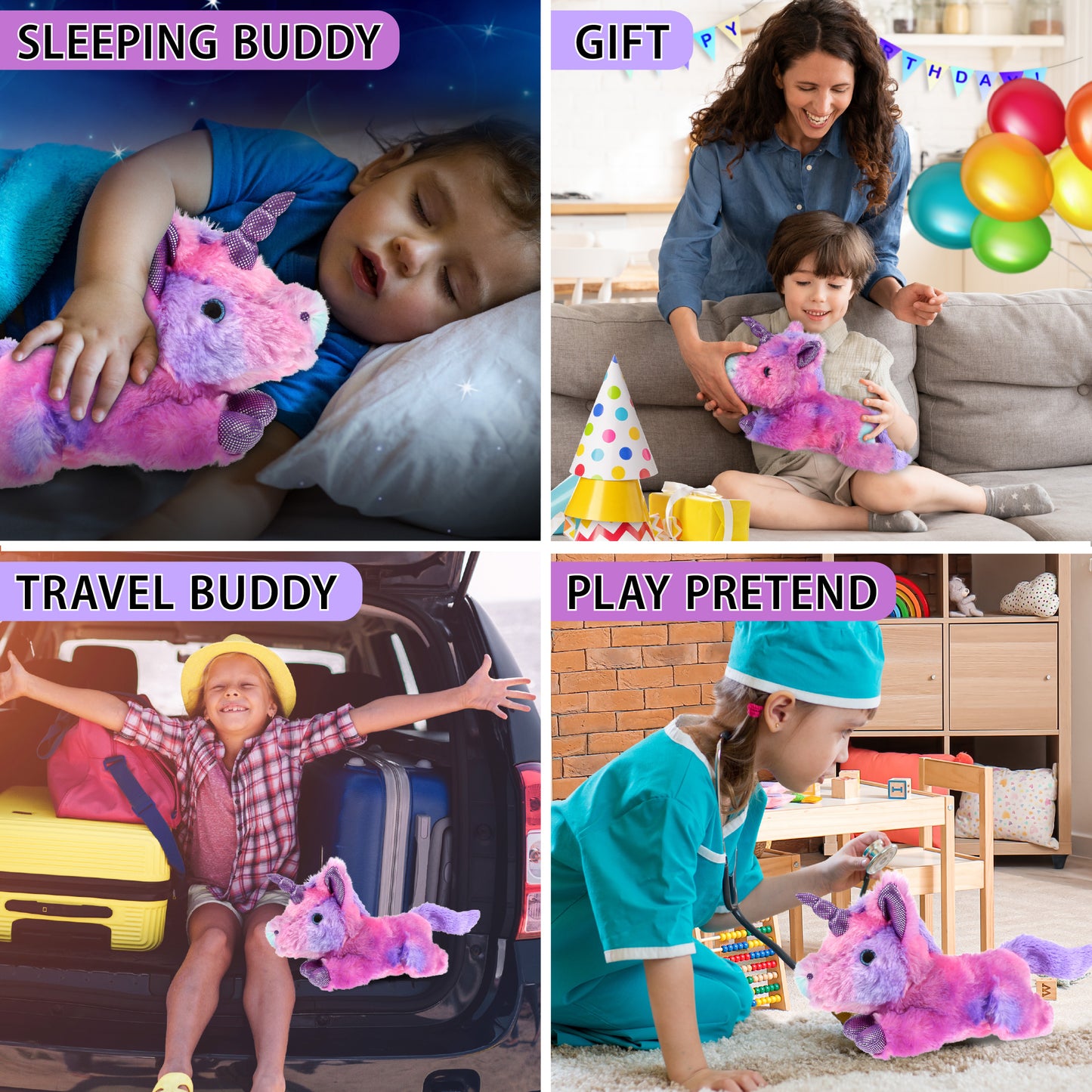 COTTON CANDY PLUSH - MONDAY PINK UNICORN