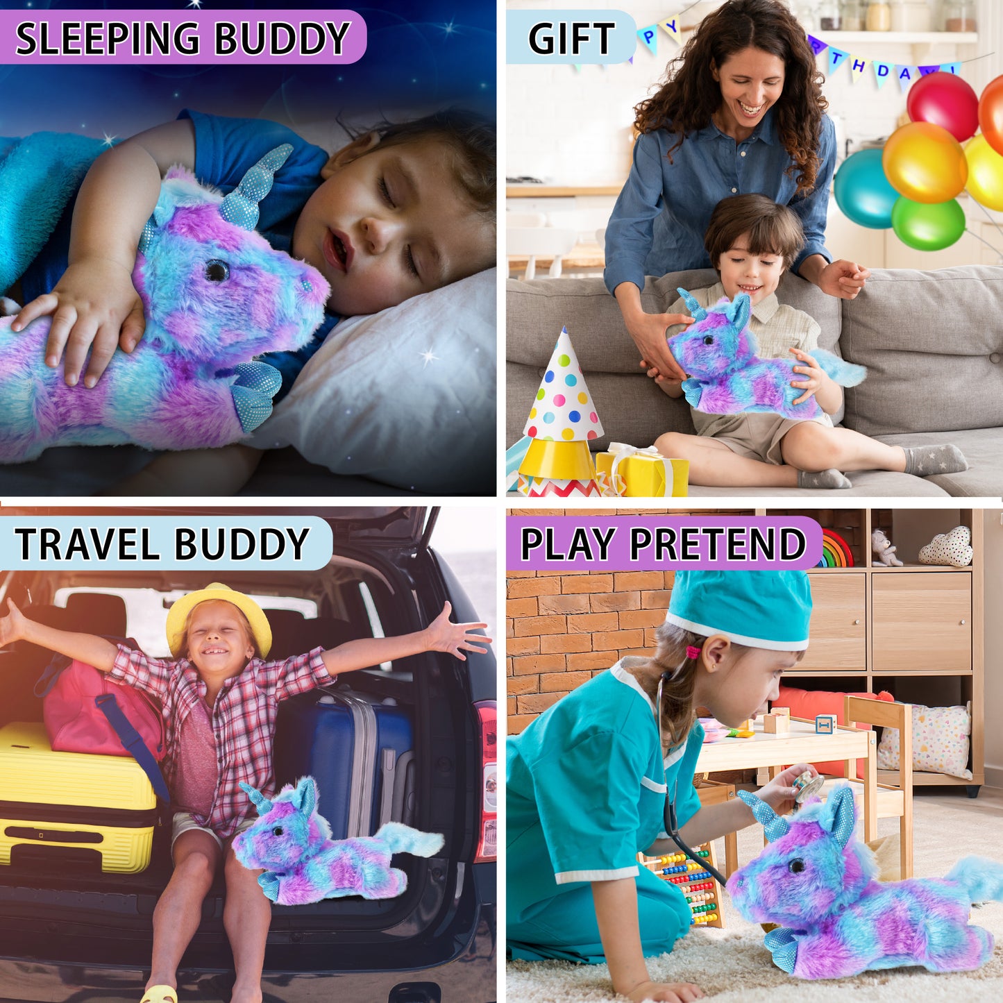 COTTON CANDY PLUSH - FRIDAY BLUE UNICORN