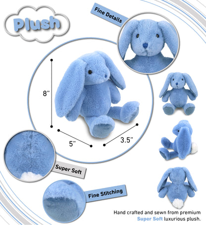 SUPER-SOFT PLUSH - BABY BLUE RABBIT 8"