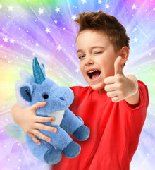 SUPER-SOFT PLUSH - BLUE UNICORN 9"