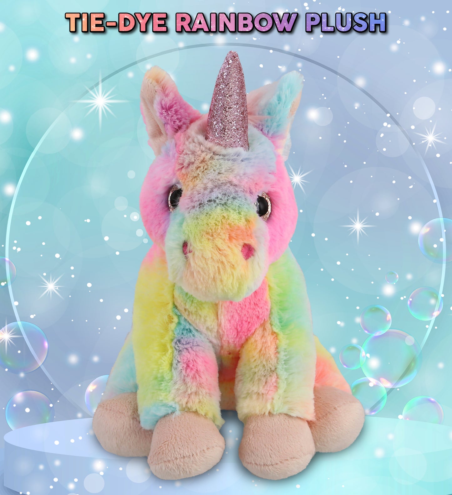 SUPER-SOFT PLUSH - RAINBOW UNICORN 9"