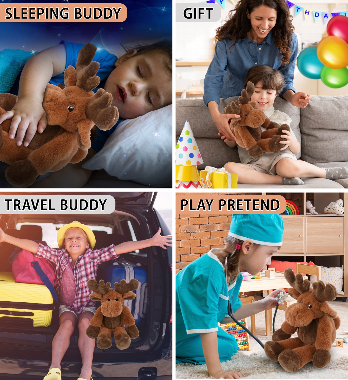 SUPER-SOFT PLUSH - LONG LEG MOOSE 10.5"