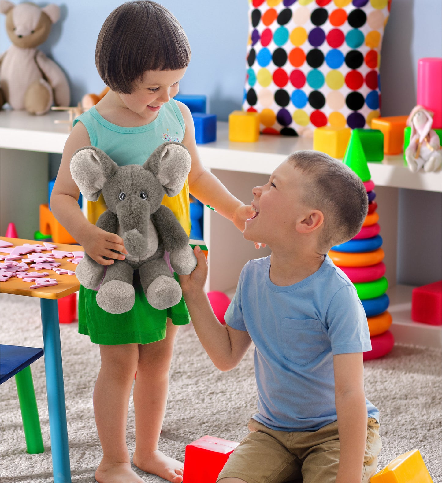SUPER-SOFT PLUSH - LONG LEG ELEPHANT 10.5"
