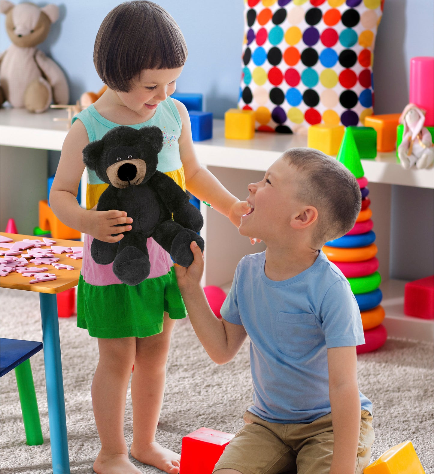 SUPER-SOFT PLUSH - LONG LEG BLACK BEAR 10.5"