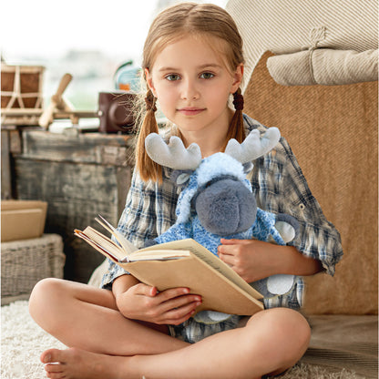 SUPER SOFT PLUSH WITH CLOTHES  - GREY MOOSE
