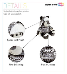 SUPER SOFT PLUSH WITH CLOTHES  - BLACK BEAR