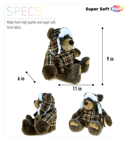 SUPER SOFT PLUSH WITH CLOTHES  - BROWN BEAR