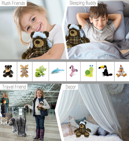 SUPER SOFT PLUSH WITH CLOTHES  - BROWN BEAR