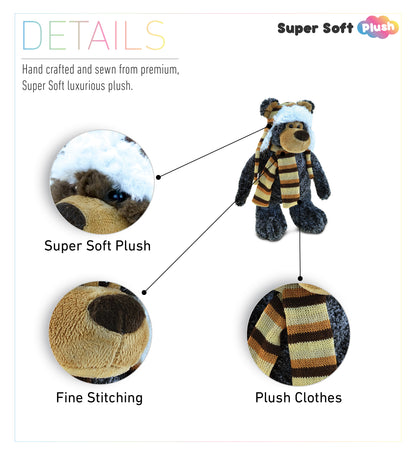 SUPER SOFT PLUSH WITH CLOTHES  - STANDING BLACK BEAR