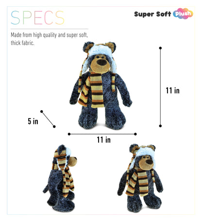 SUPER SOFT PLUSH WITH CLOTHES  - STANDING BLACK BEAR