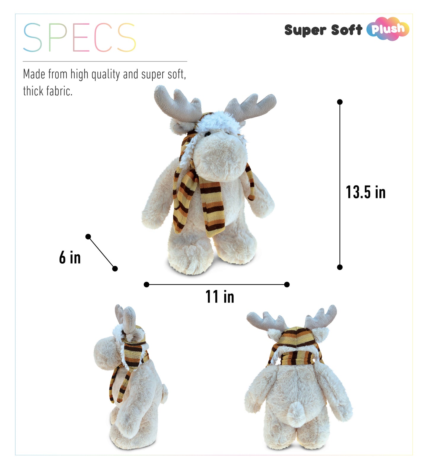 SUPER SOFT PLUSH WITH CLOTHES  - STANDING MOOSE