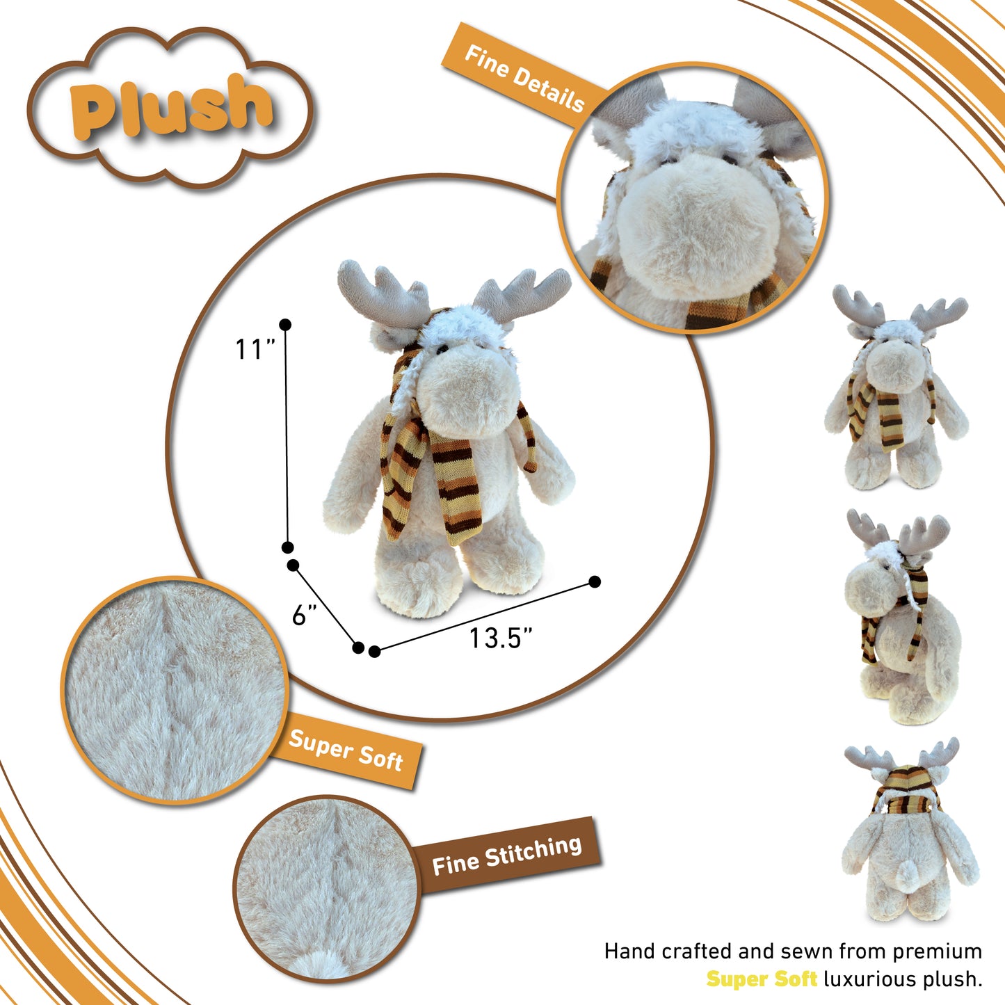 SUPER SOFT PLUSH WITH CLOTHES  - STANDING MOOSE