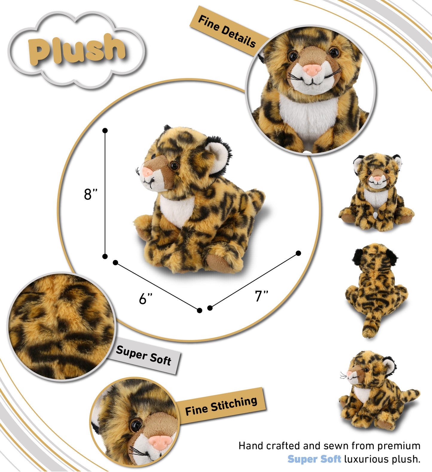 SUPER-SOFT PLUSH - SQUAT LEOPARD 8"