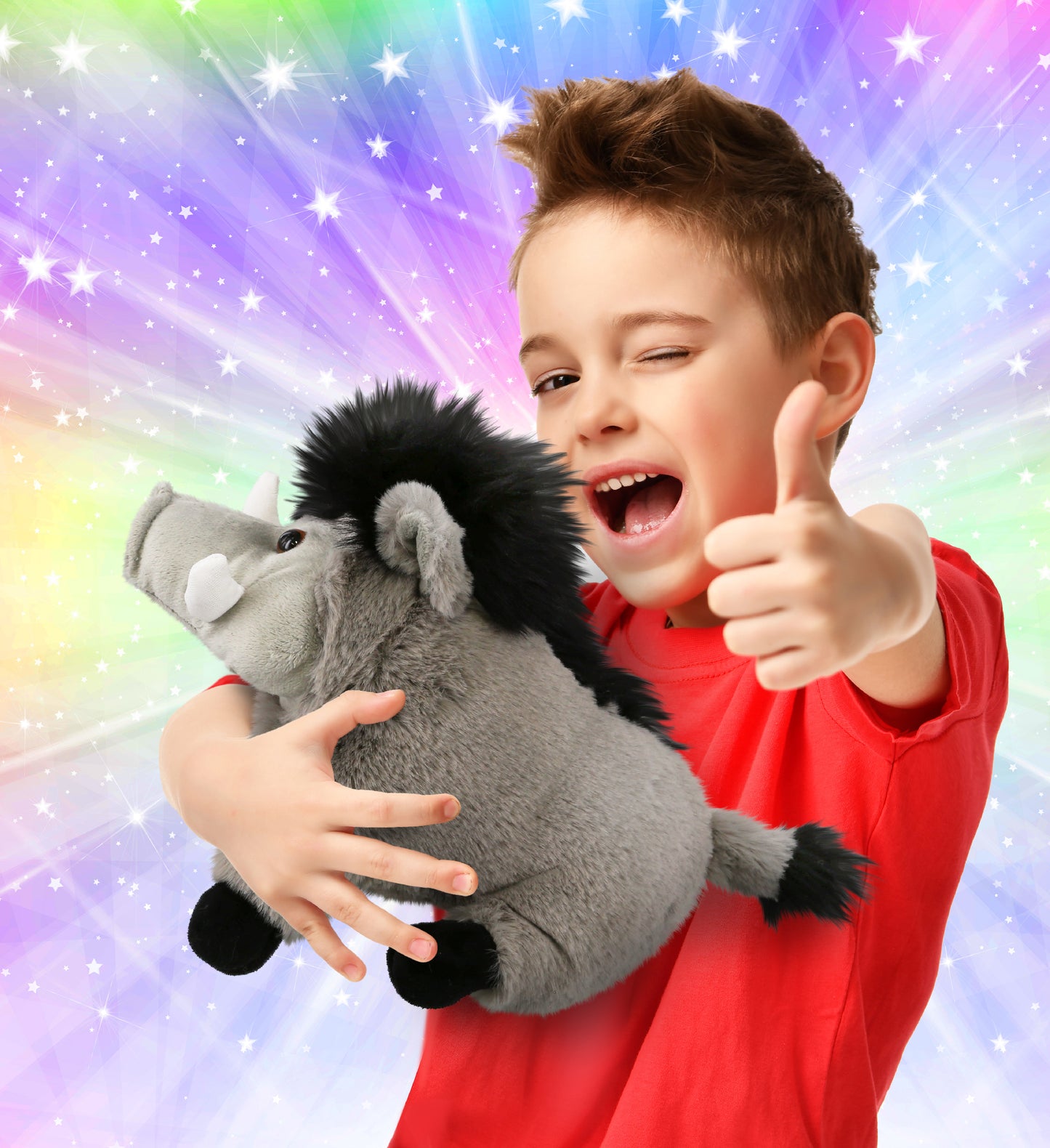 SUPER-SOFT PLUSH - GREY BOAR 7.5"