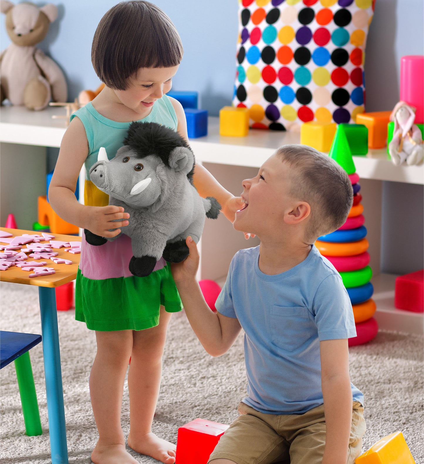 SUPER-SOFT PLUSH - GREY BOAR 7.5"