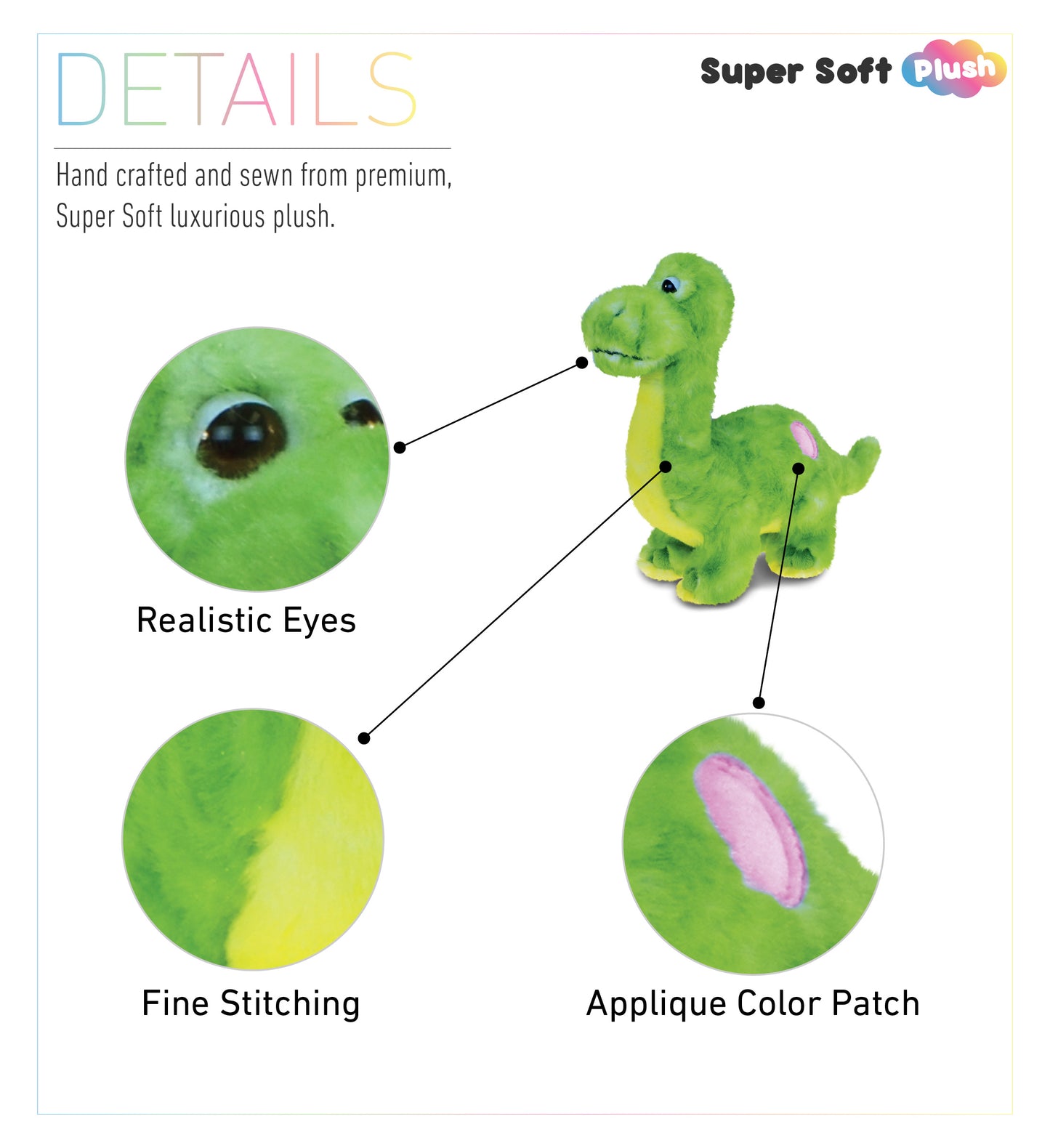 SUPER SOFT PLUSH - GREEN DINOSAUR